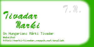 tivadar marki business card